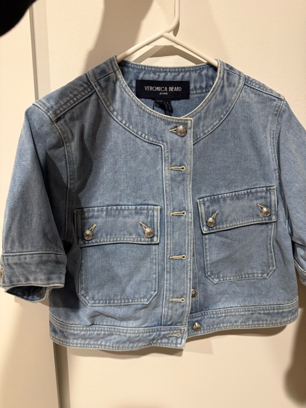 Veronica Beard Girls Light Blue Cropped Denim Jacket